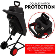 2500W Electric Garden Mulcher Shredder Portable Wood Chipper on Wheels w/ bag V379-ELCTRCHP02