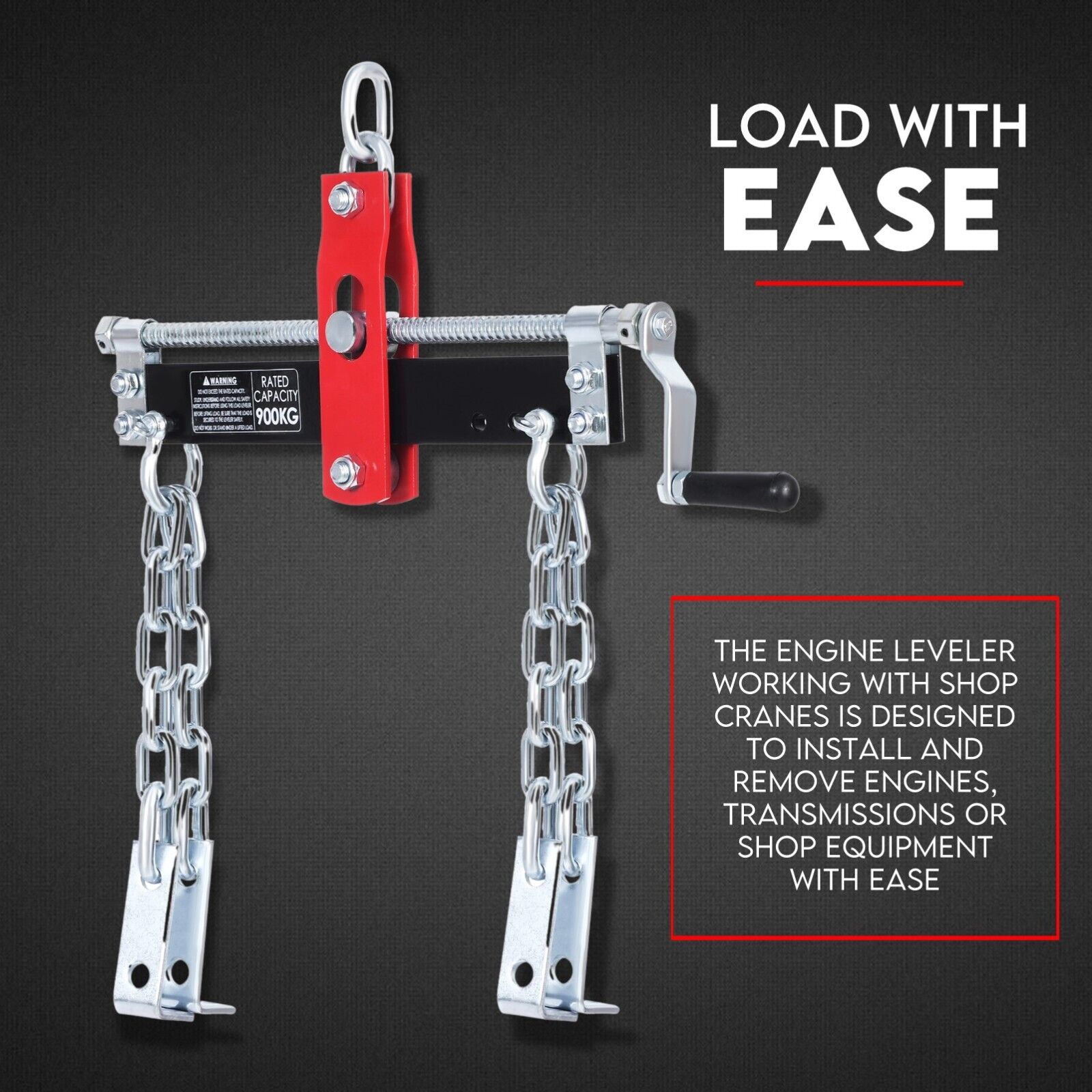 Engine Leveler Balancer 907kg Load Shop Crane Hoist Chain Lift Loading Leveller V379-ENGLEVLR200004