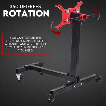 Engine Stand H Frame 450kg 1000lb Industrial Workshop Cars Auto Motor 4 Wheels V379-ENGSTND1LB