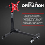 Engine Stand H Frame 450kg 1000lb Industrial Workshop Cars Auto Motor 4 Wheels V379-ENGSTND1LB