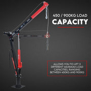 900kg Swivel Hydraulic Crane Hoist 12V Electric Jack V379-ESWIVLCRANE001
