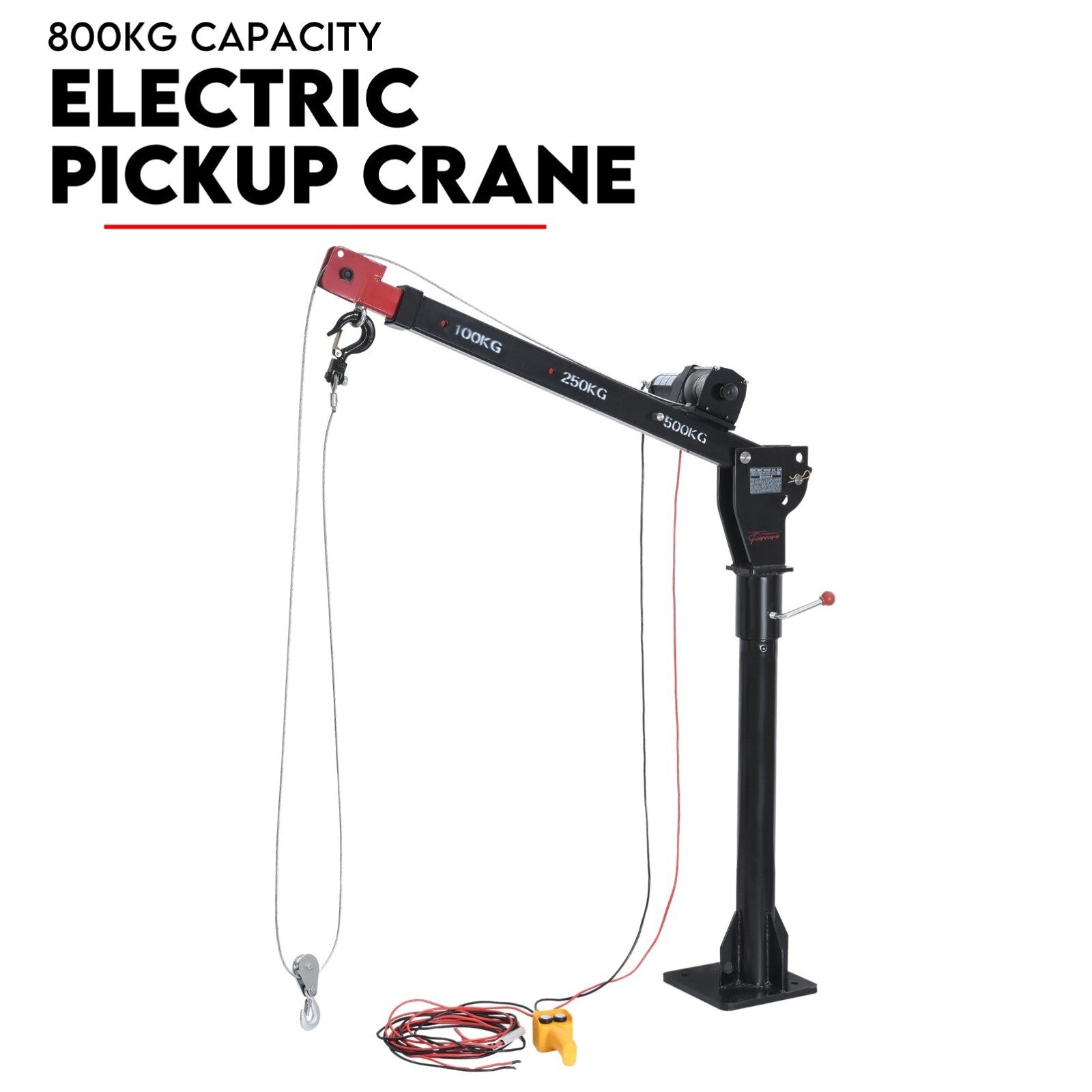 800kg Electric Hoist Winch Crane 12V Swivel Car Truck UTE Lift 360 degrees Pick up V379-EWINCHCRAN