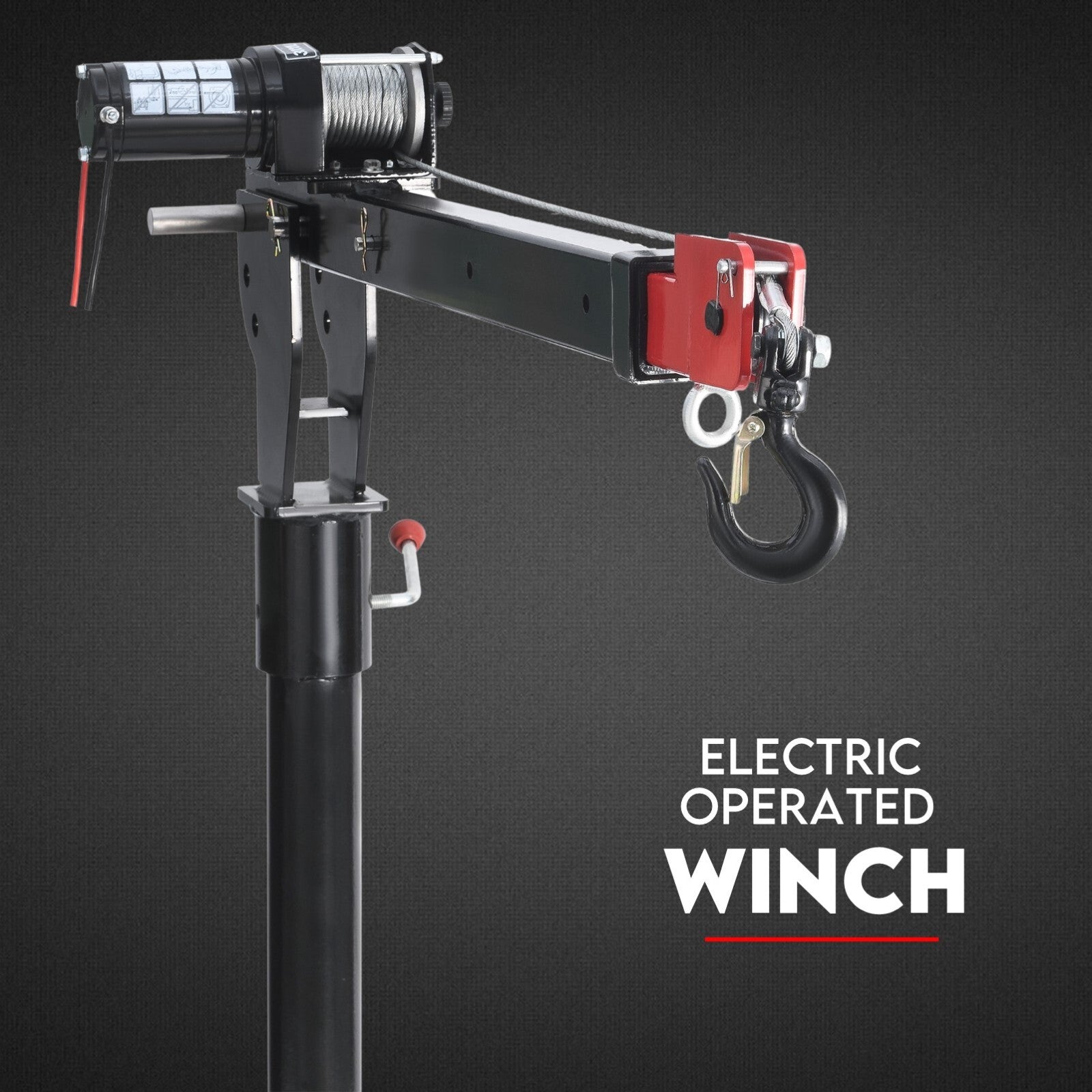 800kg Electric Hoist Winch Crane 12V Swivel Car Truck UTE Lift 360 degrees Pick up V379-EWINCHCRAN