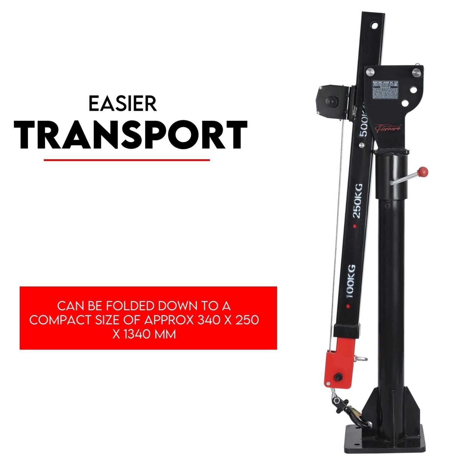 800kg Electric Hoist Winch Crane 12V Swivel Car Truck UTE Lift 360 degrees Pick Up V379-EWINCHCRANE001