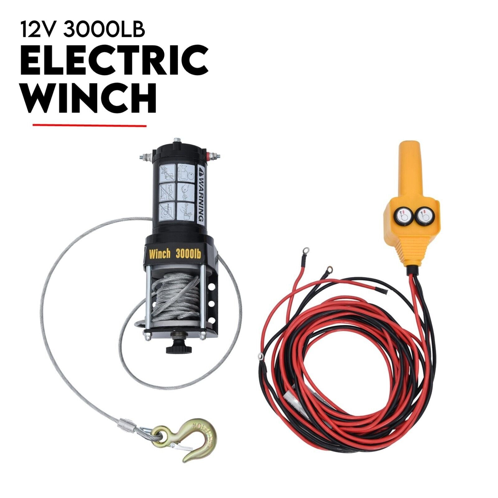 800kg Electric Hoist Winch Crane 12V Swivel Car Truck UTE Lift 360 degrees Pick Up V379-EWINCHCRANE001
