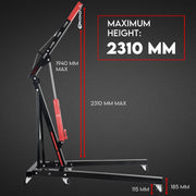 2 Ton Hydraulic Engine Crane Folding Hoist Stand Mobile Garage Workshop V379-FOLDCRNB0SET07