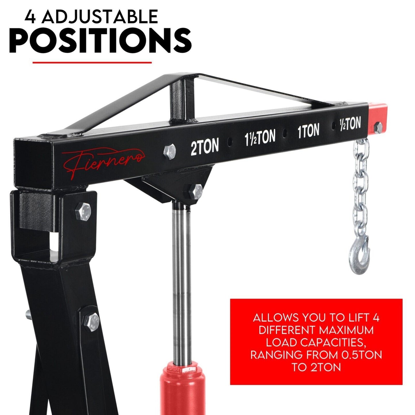 2 Ton Hydraulic Engine Crane Folding Hoist Stand Mobile Garage Workshop V379-FOLDCRNB0SET07