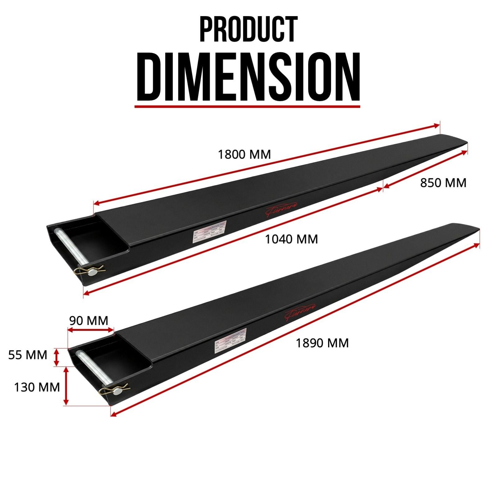 1800mm Forklift Fork Tynes Extension Slippers Heavy Duty Tynes