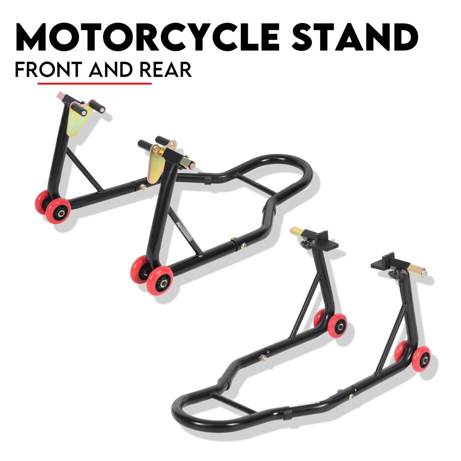 Front and Rear Motorcycle Stand Motorbike Lift Heavy Duty Paddock Carrier Bike Hoist V379-FTRRMOTSTN