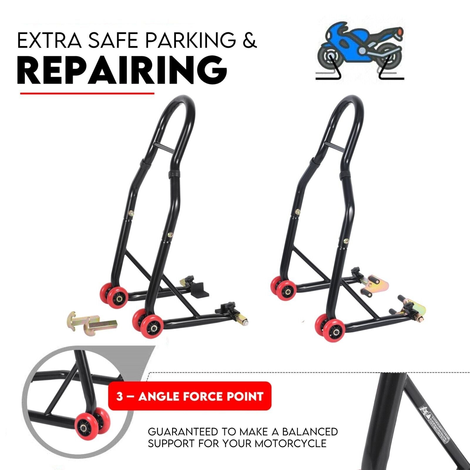 Motorcycle Stand Rear and Front V379-FTRRMOTSTND001