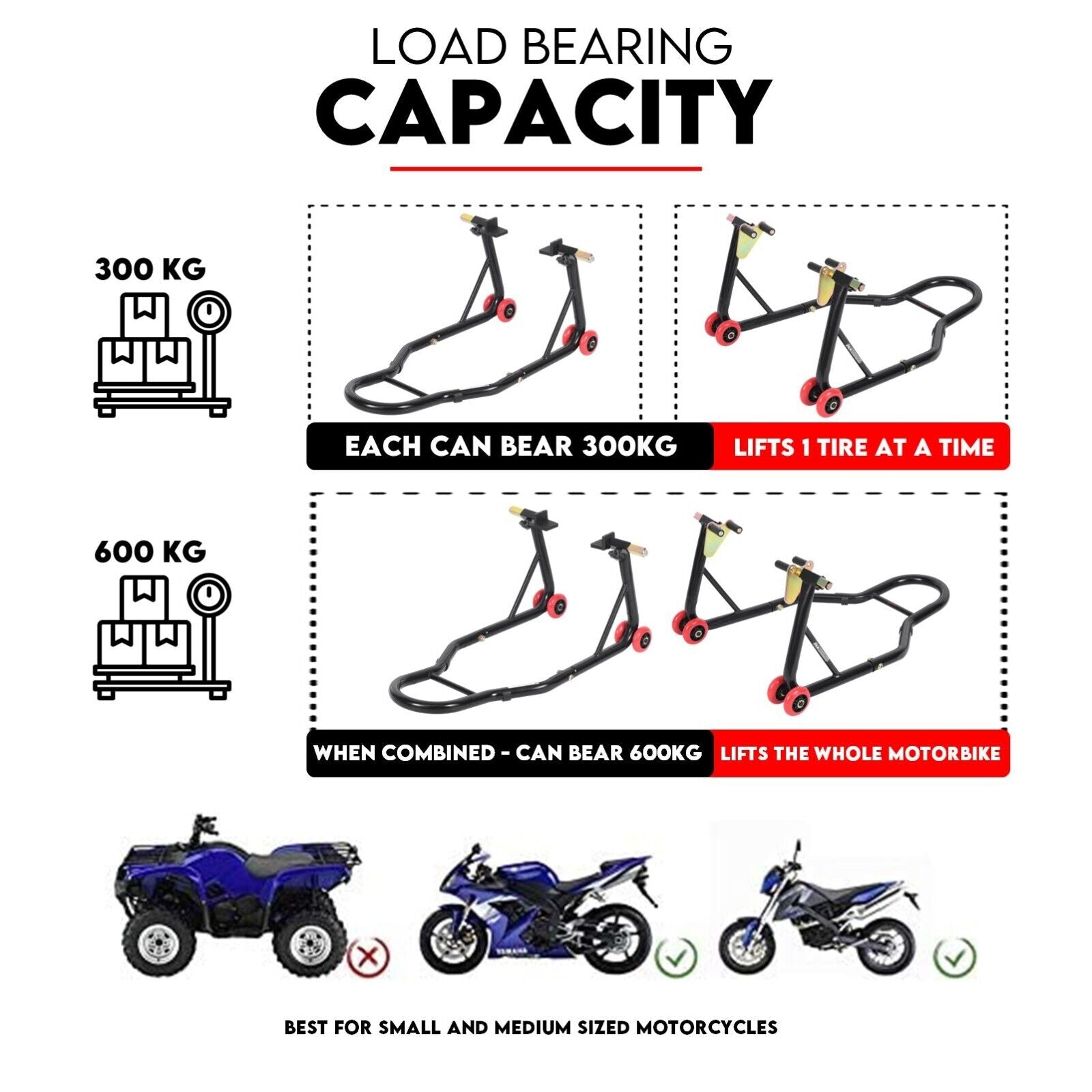 Motorcycle Stand Rear and Front V379-FTRRMOTSTND001