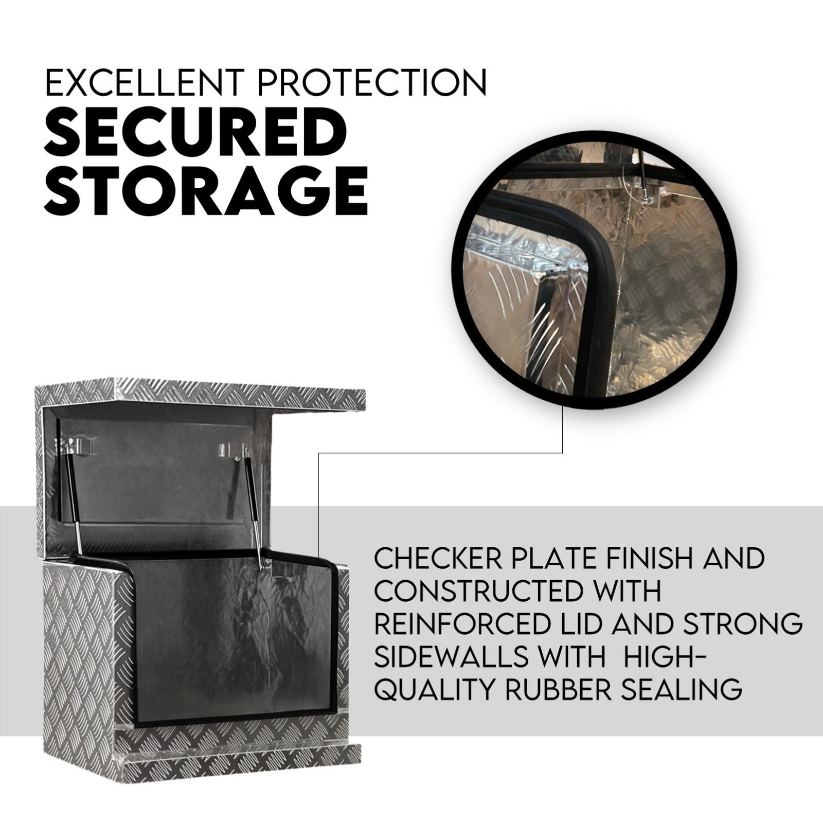 Aluminium Toolbox Ute Generator Trailer Truck Canopy Camper Tool Box 620x400x500mm V379-GENTLBXG62