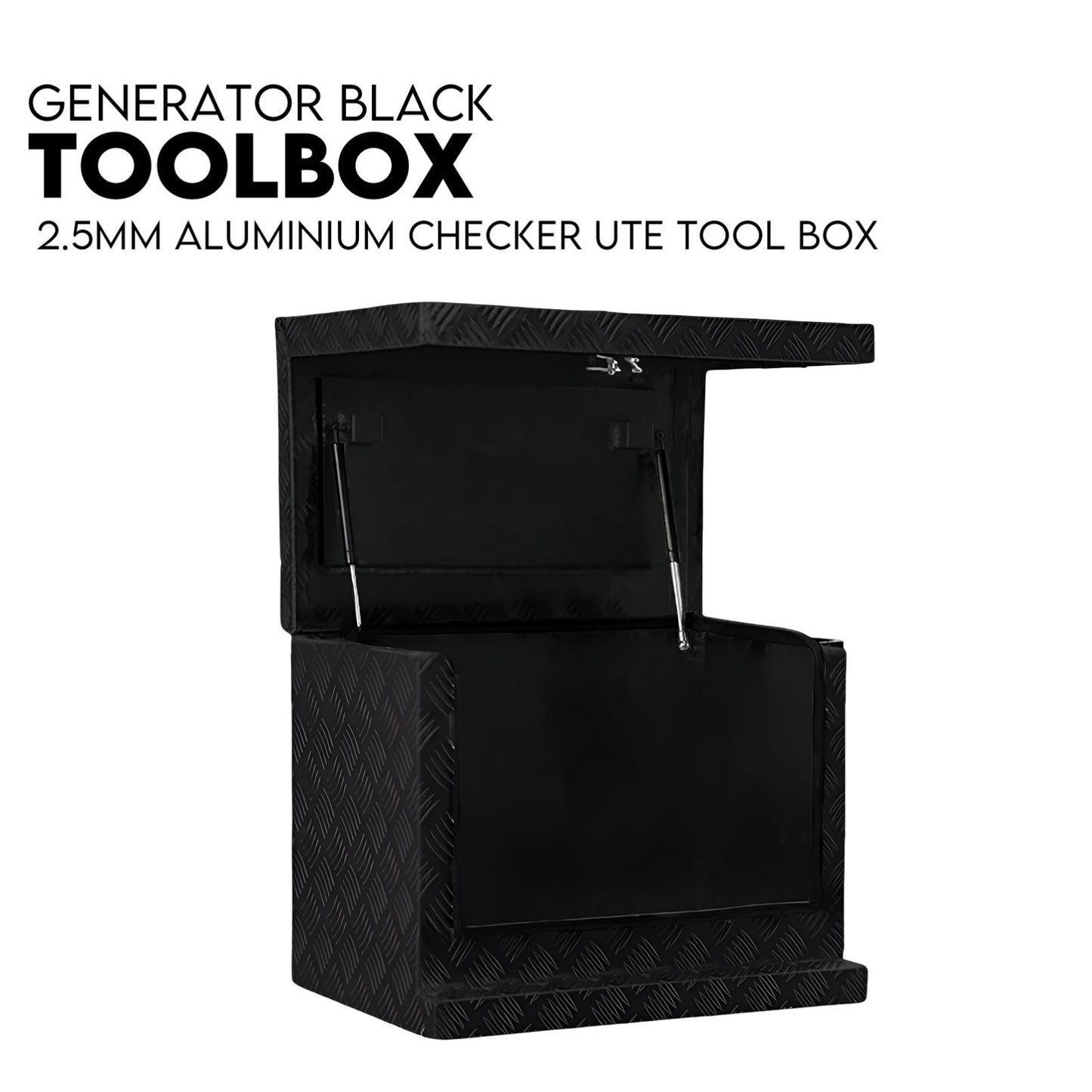 Black Aluminium Generator Toolbox Ute Tool Box Trailer Canopy Tool Box 62x40x50 cm V379-GNTLBLXG62