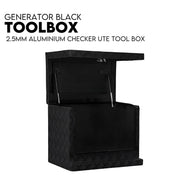 Black Aluminium Generator Toolbox Ute Tool Box Trailer Canopy Tool Box 62x40x50 cm V379-GNTLBLXG62