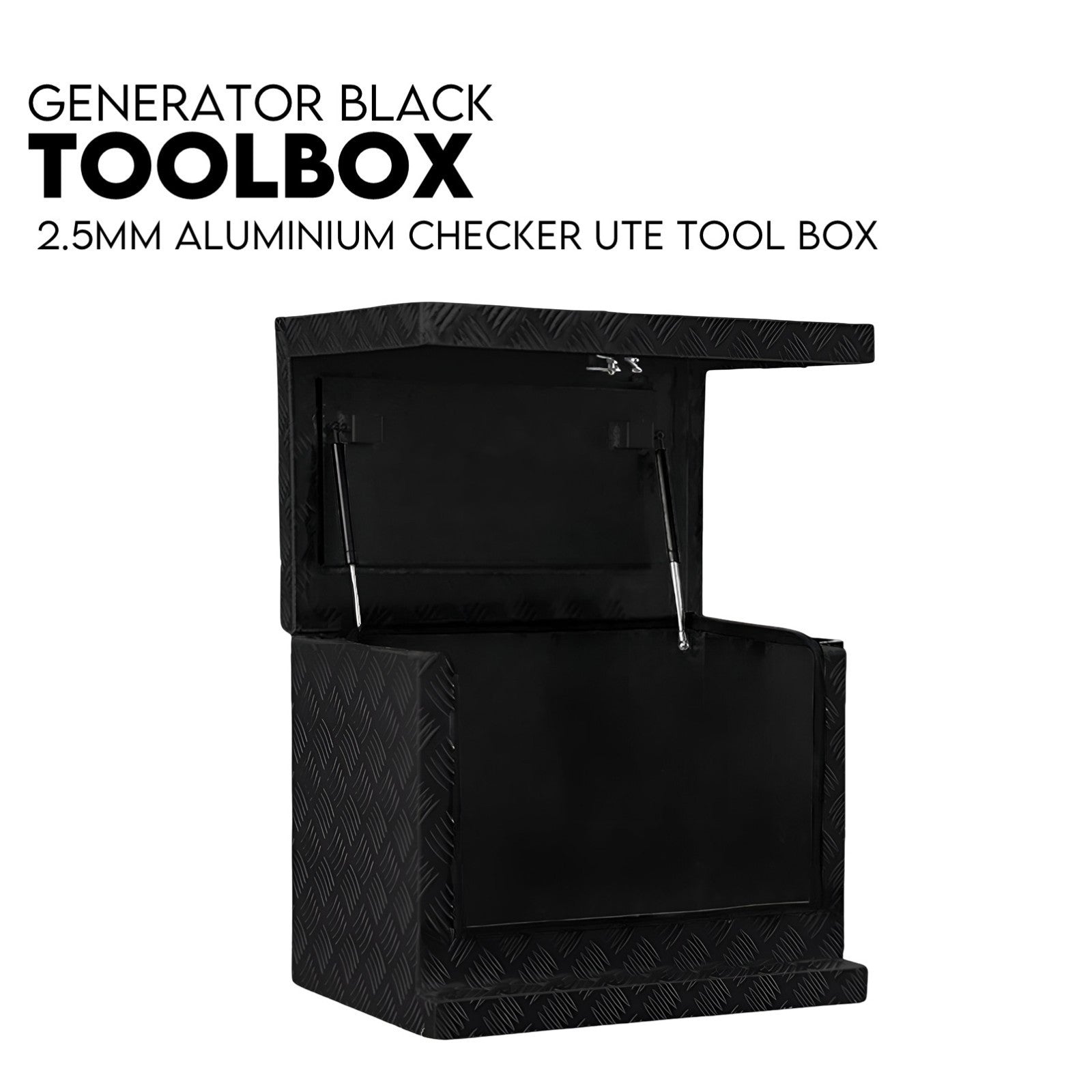 Black Aluminium Generator Toolbox Ute Tool Box Trailer Canopy Tool Box 62x40x50 cm V379-GNTLBLXG62