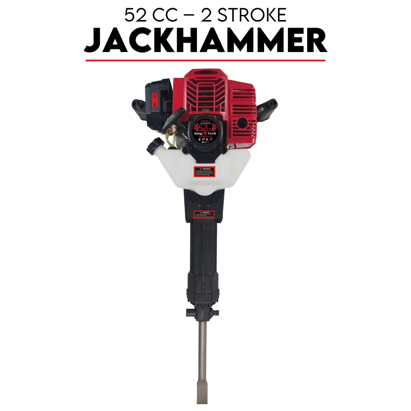 2 Stroke Petrol Demolition Jackhammer Concrete Tile Breaker 52cc Jack Hammer V379-JAKHAMER05