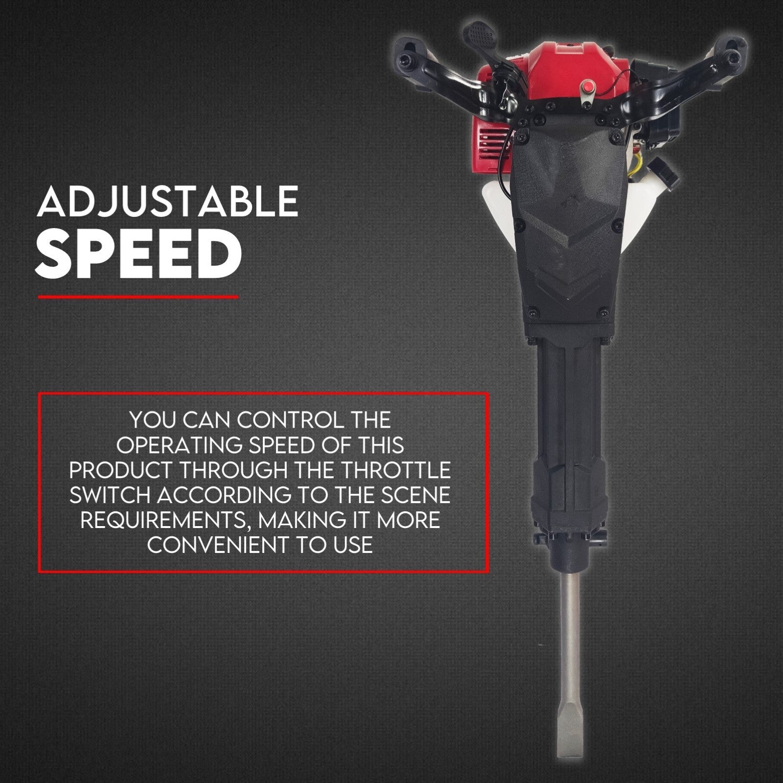 2 Stroke Petrol Demolition Jackhammer Concrete Tile Breaker 52cc Jack Hammer V379-JAKHAMER05