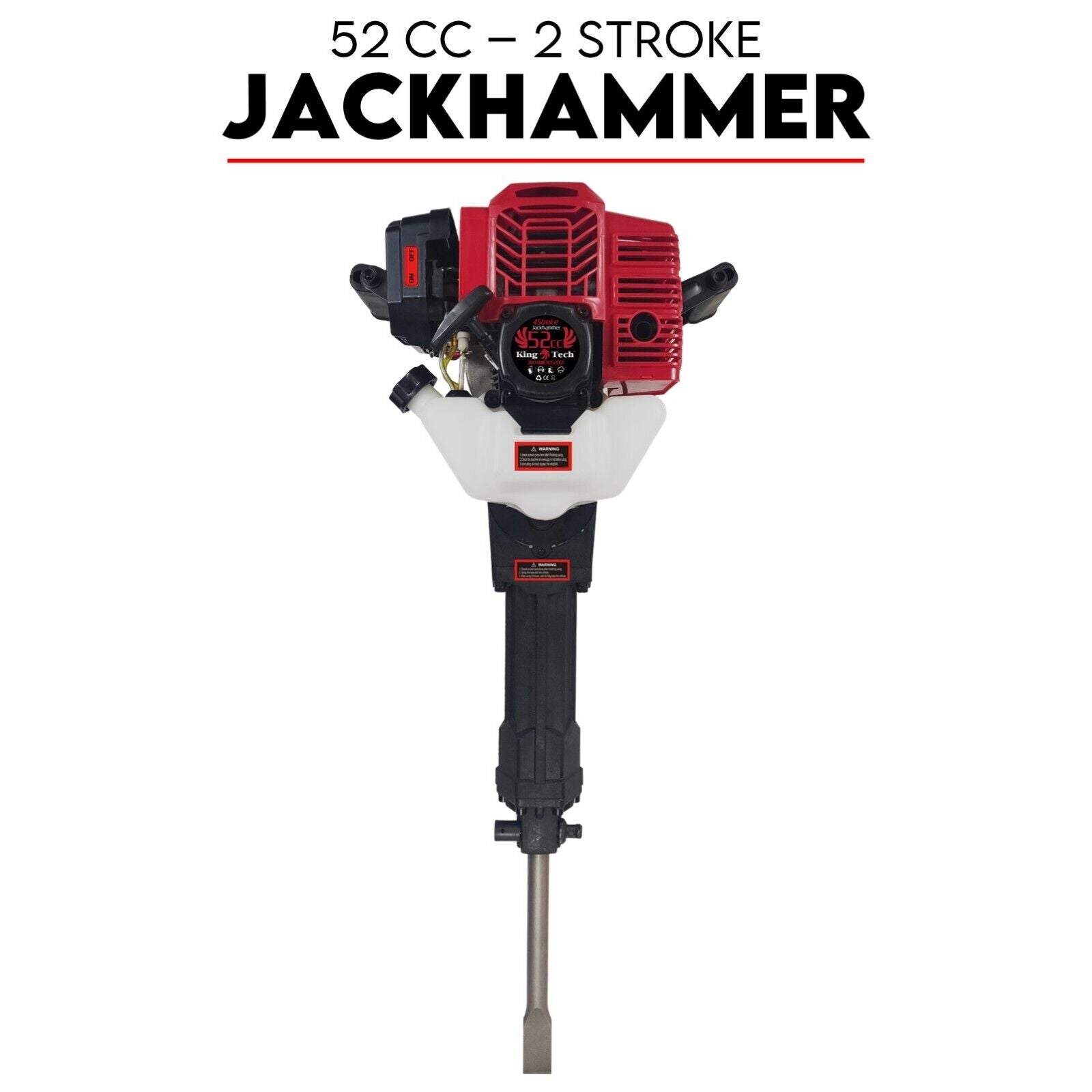 2 Stroke Petrol Demolition Jackhammer Concrete Tile Breaker 52cc Jack Hammer V379-JAKHAMER052001