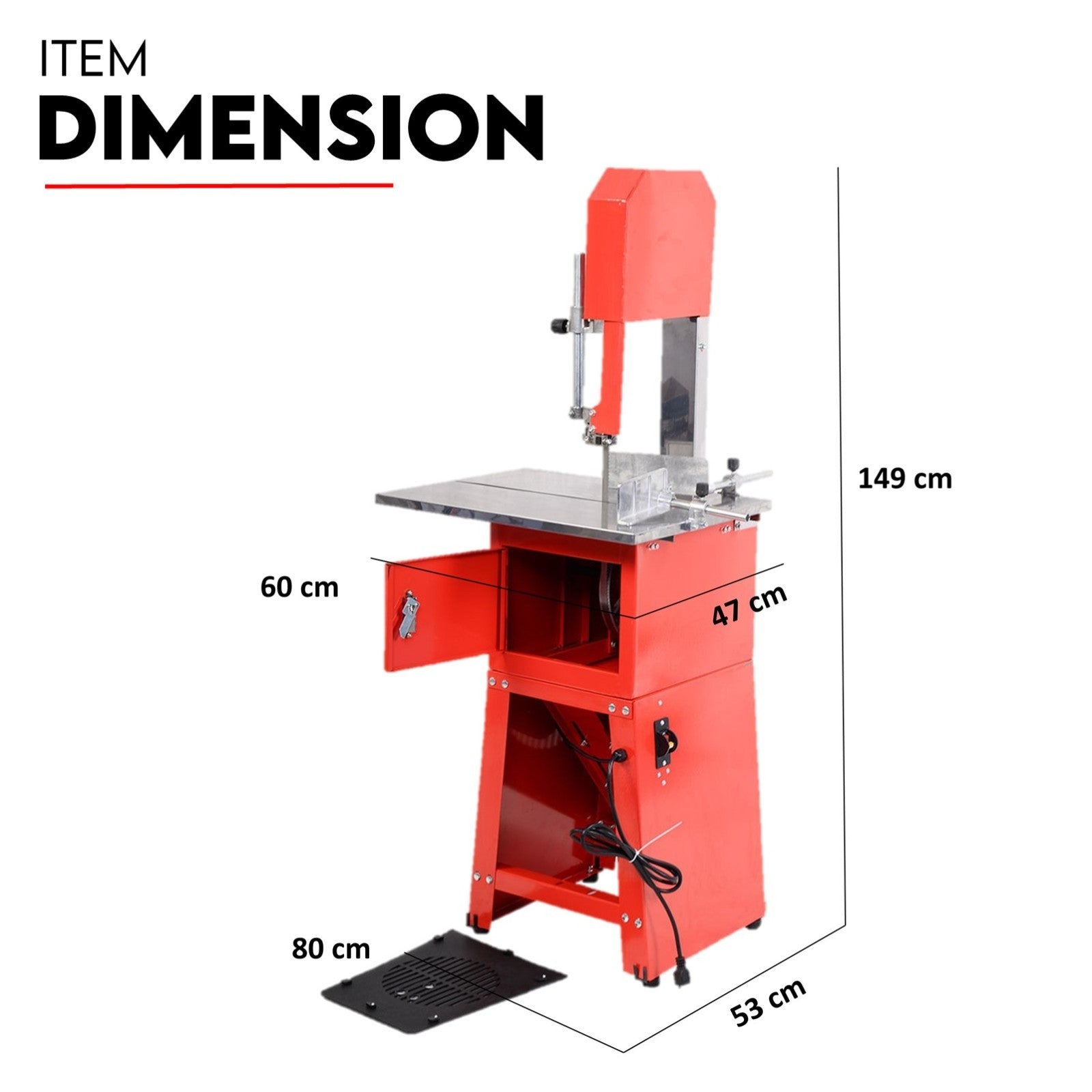 10" Meat Bandsaw Cutting Table & Mincer Band Saw Sausage Grinder Filler V379-MEATBSAW25
