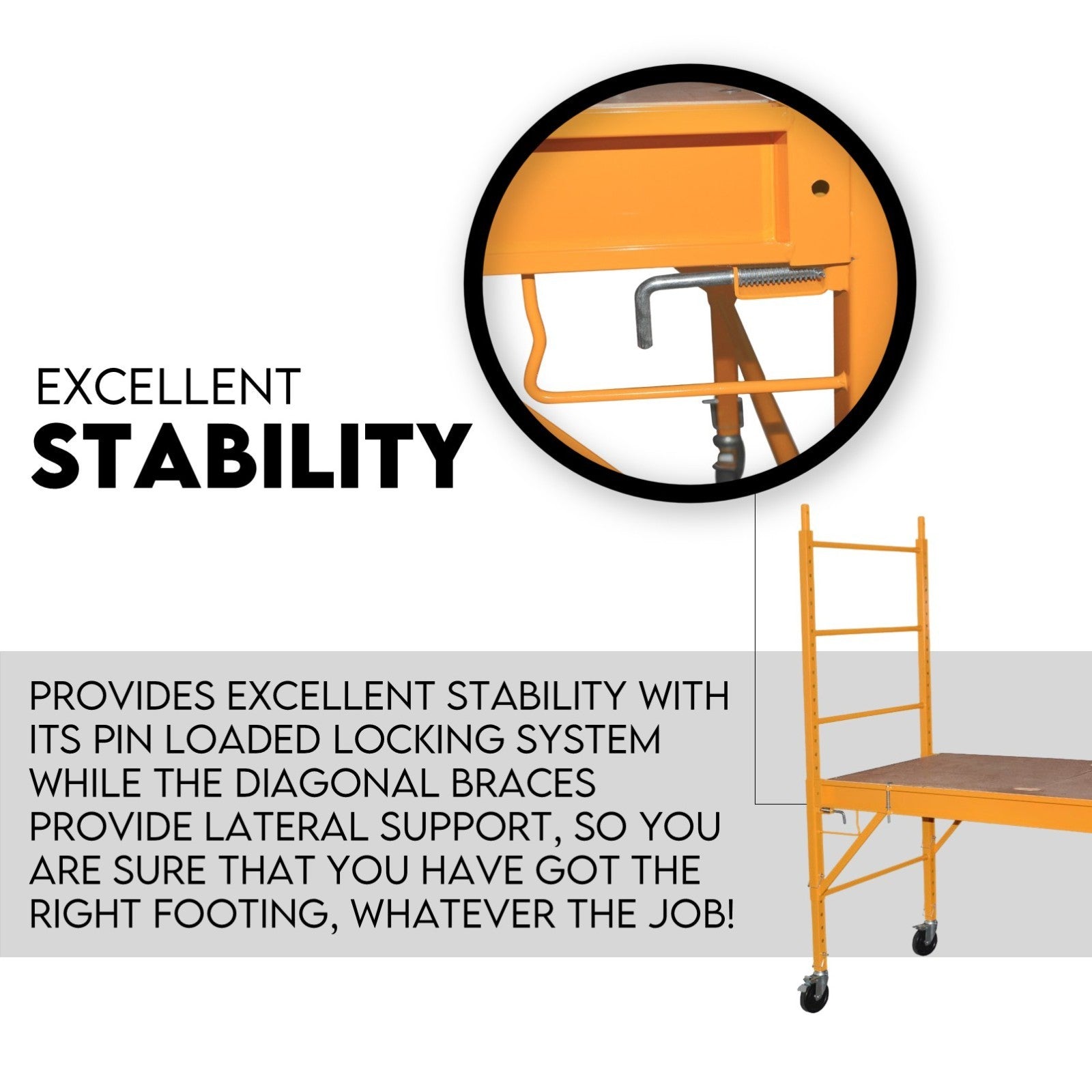 450kg Mobile Scaffold High Work Safety Platform Scaffolding Portable Ladder V379-MOBSCAFF04