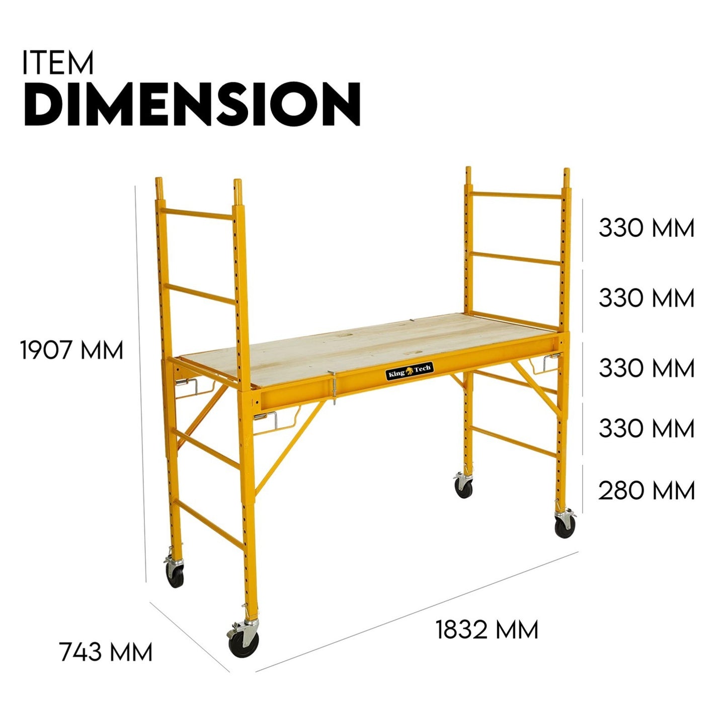 450kg Mobile Scaffold Ladder Scaffolding Platform Portable Ladder Work Safety V379-MOBSCAFF045009