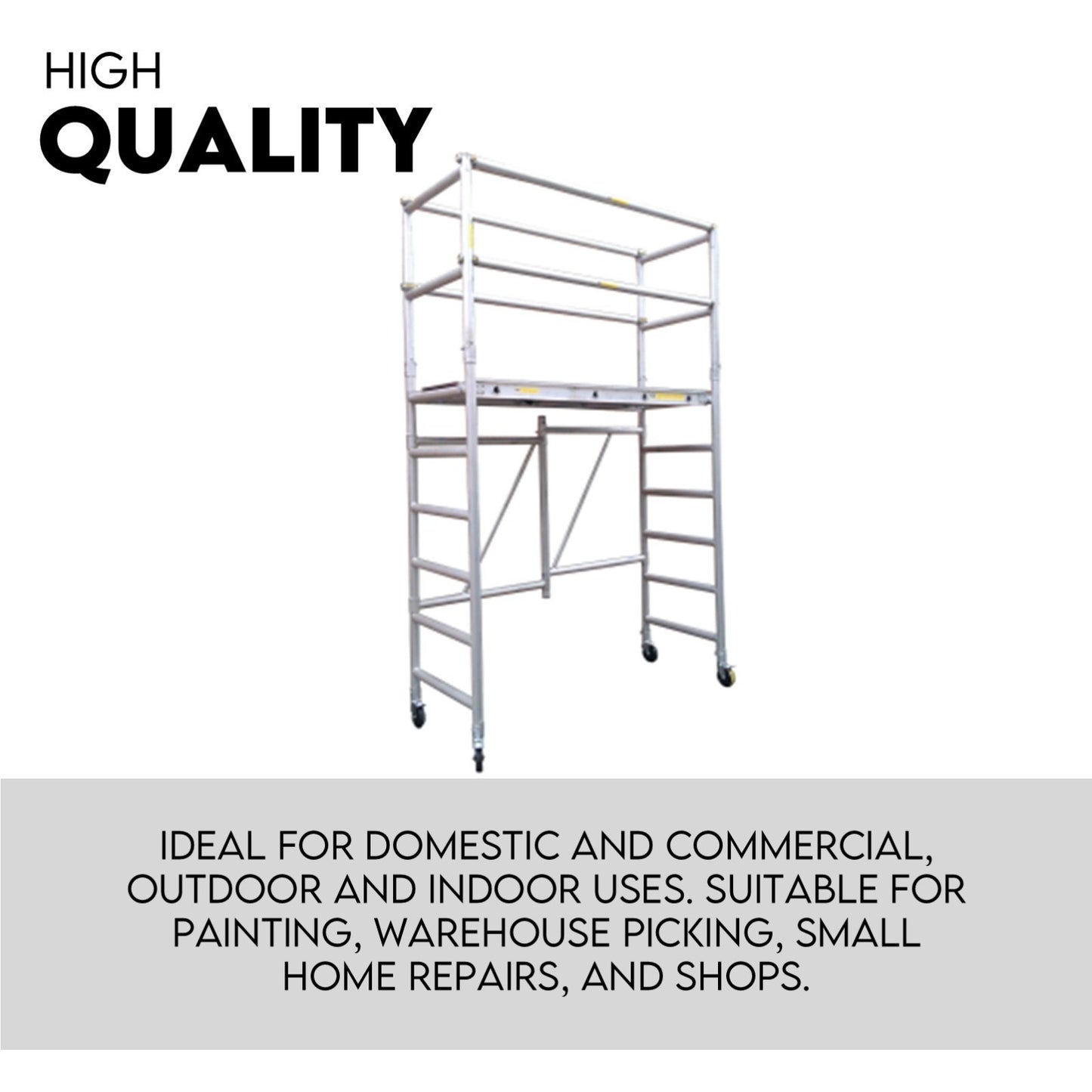 3M Mobile Scaffold Aluminium 225KG Capacity Portable Safety Platform V379-MOBSCAFF30