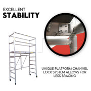 3M Mobile Scaffold Aluminium 225KG Capacity Portable Safety Platform V379-MOBSCAFF30