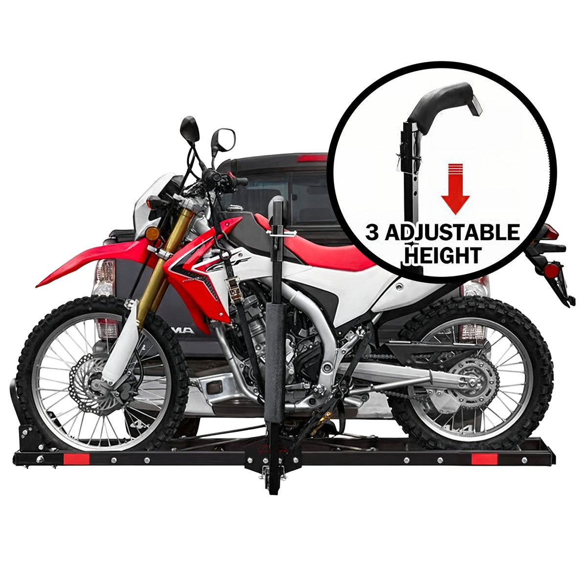 Motorcycle Motorbike Carrier Rack 2" Towbar Arm Dirt Bike Ramp Brake Lights V379-MOTORCRPM6