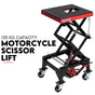 Motorcycle Scissor Lift Stand w/ castors 136KG Motorbike Working Bench Jack V379-MOTOSCRLIF