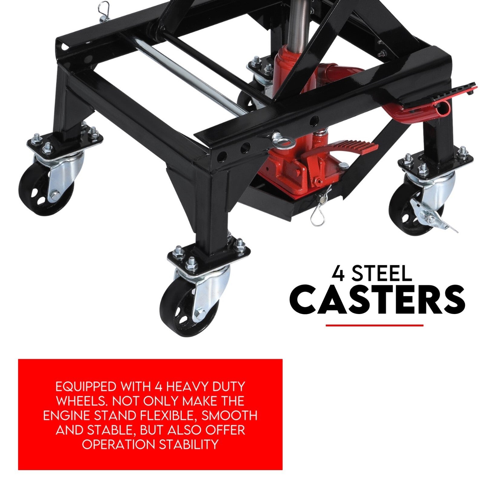 Motorcycle Scissor Lift Stand w/ castors 136KG Motorbike Working Bench Jack V379-MOTOSCRLIF