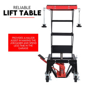 Motorcycle Scissor Lift Stand w/ castors 136KG Motorbike Working Bench Jack V379-MOTOSCRLIF