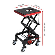 Motorcycle Scissor Lift Stand w/ castors 136KG Motorbike Working Bench Jack V379-MOTOSCRLIF