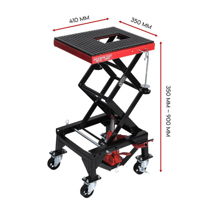 Motorcycle Scissor Lift Stand w/ castors 136KG Motorbike Working Bench Jack V379-MOTOSCRLIF
