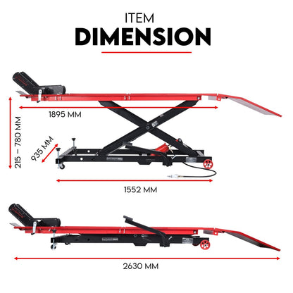 Motorcycle Lift 500kg Table Hydraulic Bike Jack Mechanic Stand Hoist Lifter V379-MTRLFTAIR5