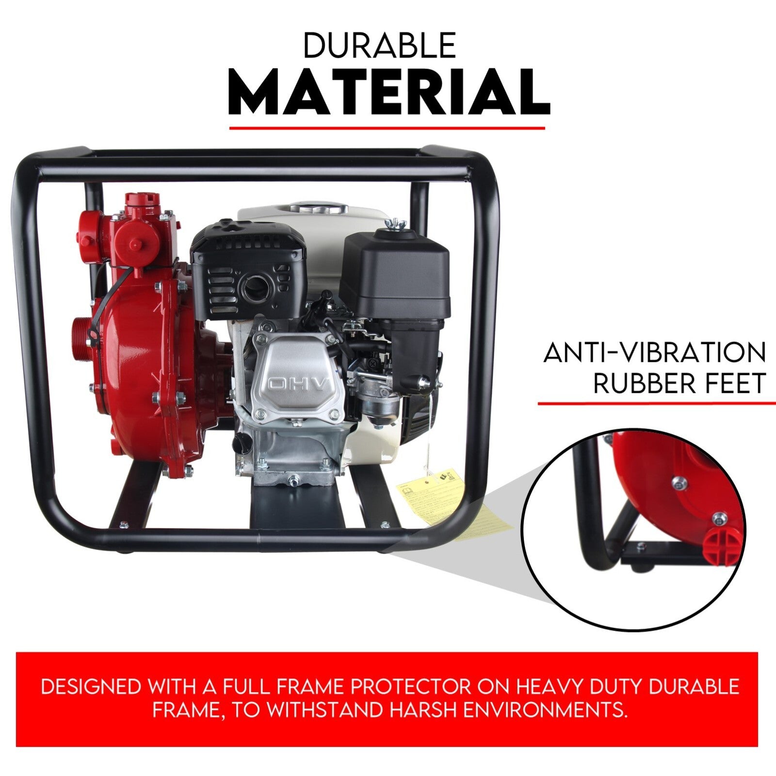 6.5HP Petrol Water Pump Honda GP200 Twin Impeller Irrigation Fire Fighting V379-PETRLWTRGP