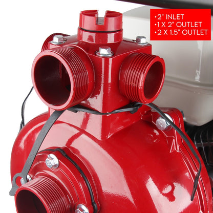 6.5HP Petrol Water Pump Honda GP200 Twin Impeller Irrigation Fire Fighting V379-PETRLWTRGP