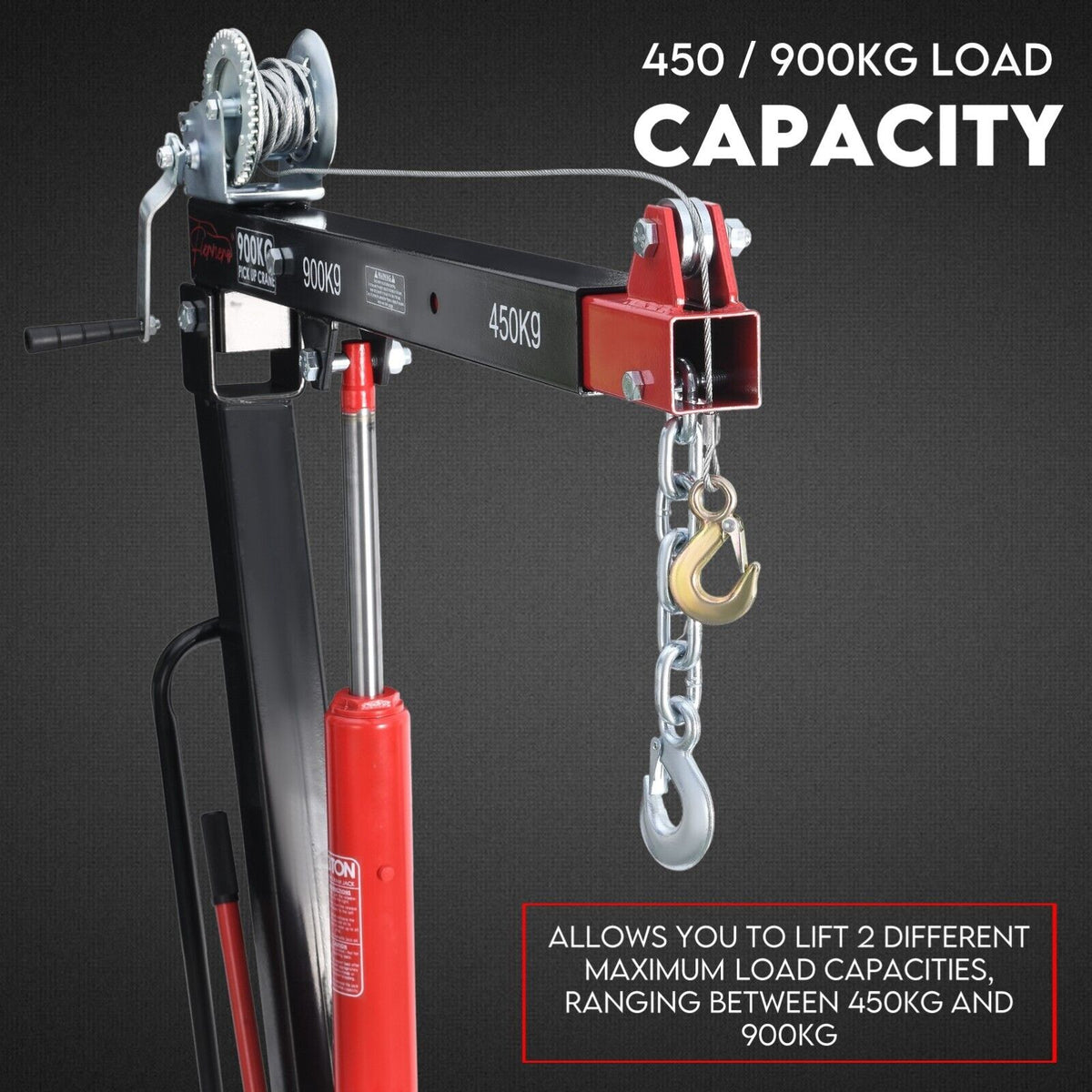 Hydraulic Crane 900kg Pickup Swivel Ute Truck Trailer Lift Hoist Winch Haul V379-PKUPCRNBOSET01