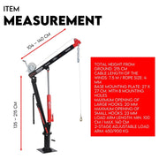 Hydraulic Crane 900kg Pickup Swivel Ute Truck Trailer Lift Hoist Winch Haul V379-PKUPCRNBOSET01