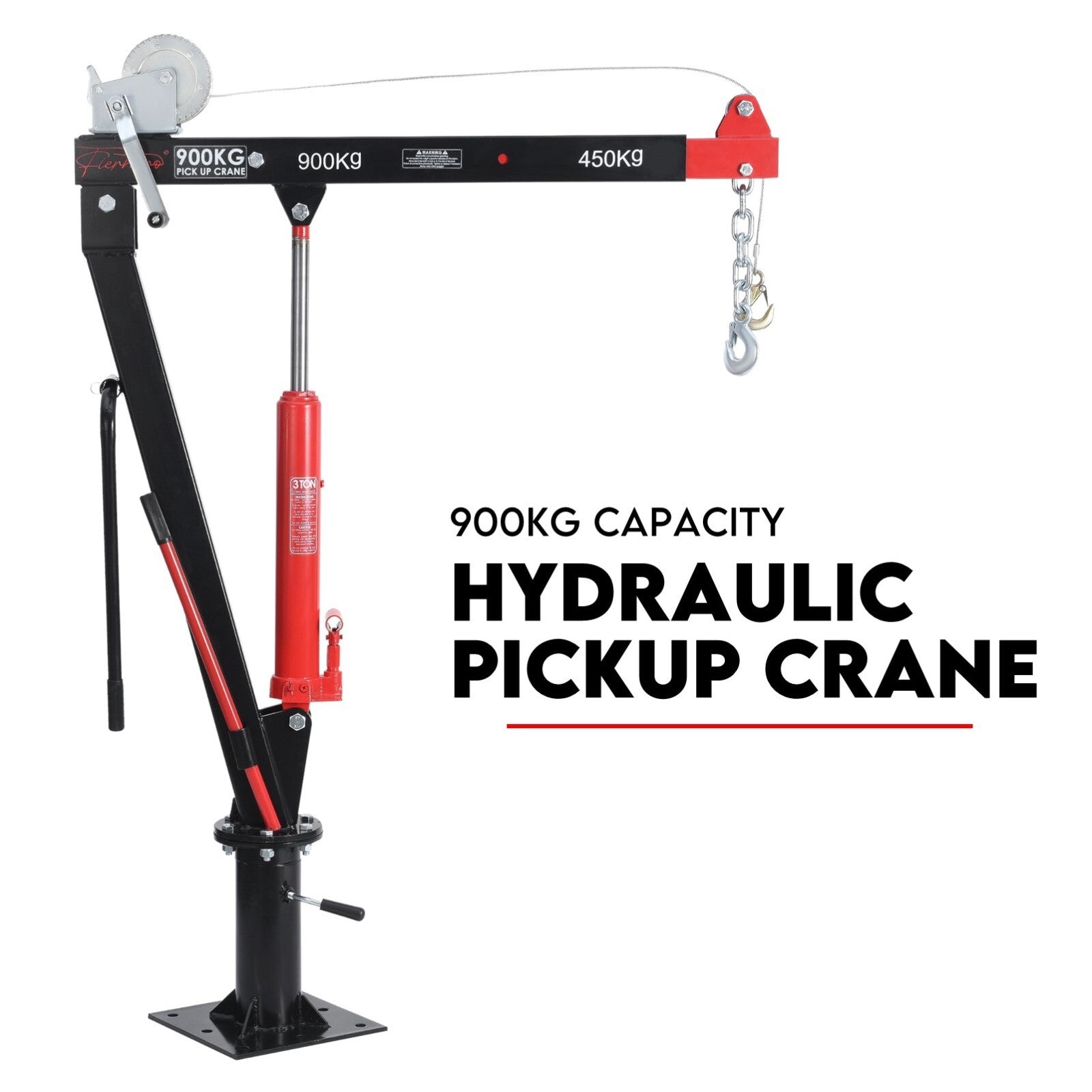 900kg Swivel Hydraulic Crane Hoist Jack UTE Trailer Truck Winch Pick up Lift V379-PKUPCRNBOX