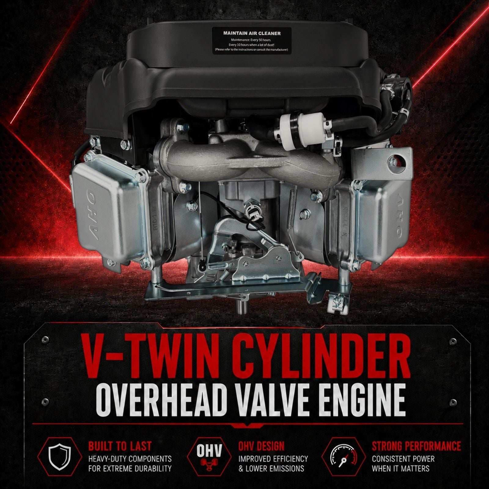 25HP V-Twin Vertical Shaft Lawn Engine Petrol Motor 4 Stroke Ride On Mower