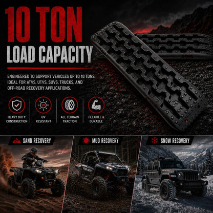 2x 10 Ton 4WD Car Recovery Tracks Sand Mud Snow Traction Boards Off-Road Device Mat