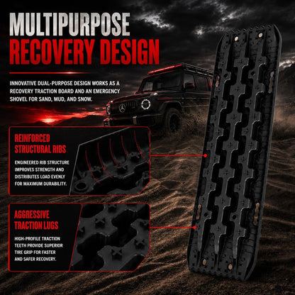 2x 10 Ton 4WD Car Recovery Tracks Sand Mud Snow Traction Boards Off-Road Device Mat