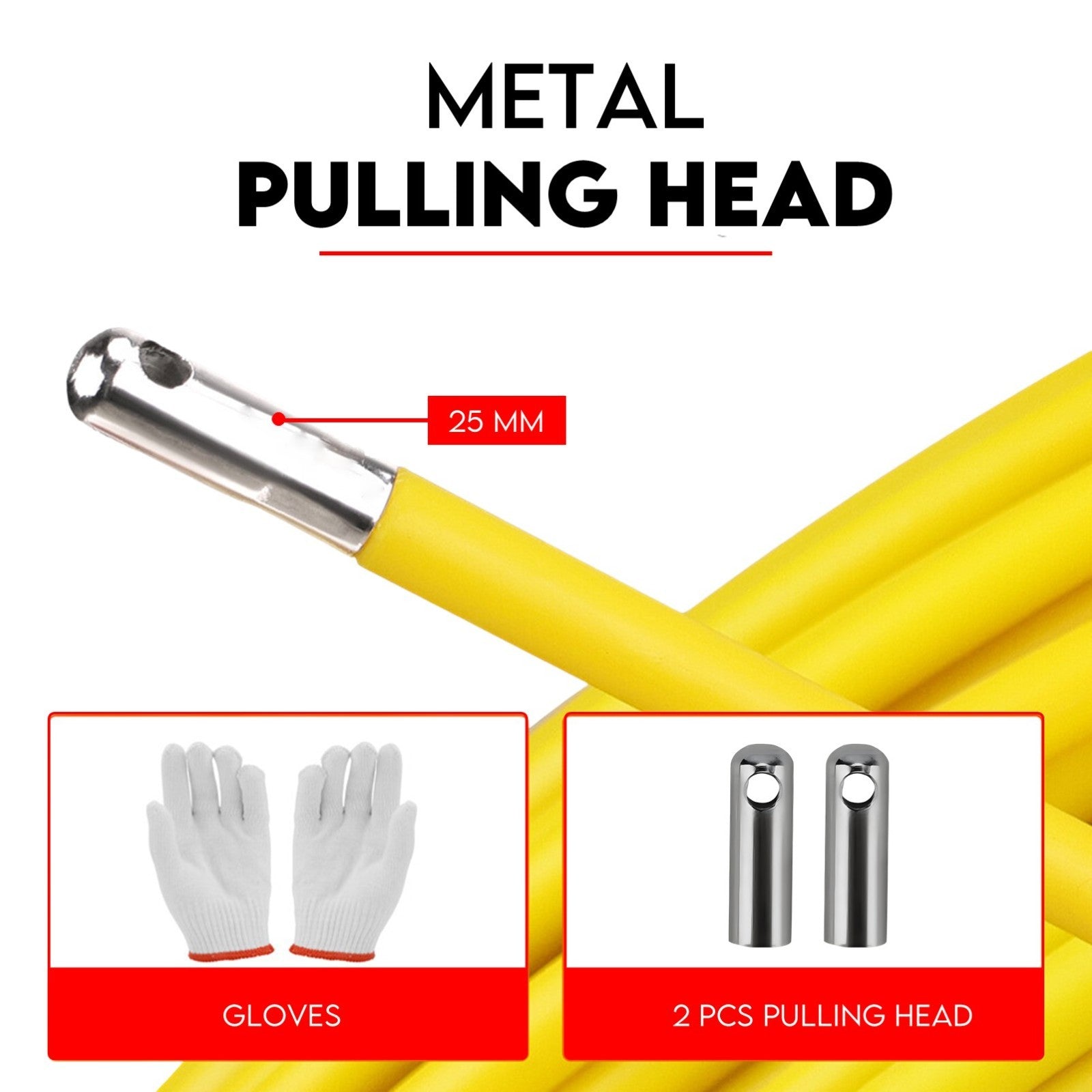 150Mx8MM Fish Tape Puller Fiberglass Wire Cable Running Duct Rodder V379-RODRDUCT15