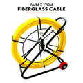 120Mx6MM Fish Tape Puller Fiberglass Wire Cable Running Duct Rodder with Wheels V379-RODRDUCT61