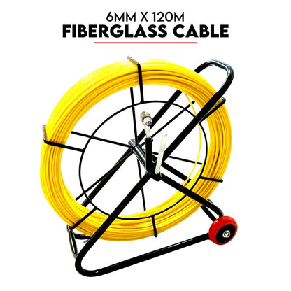 120Mx6MM Fish Tape Puller Fiberglass Wire Cable Running Duct Rodder V379-RODRDUCT612001