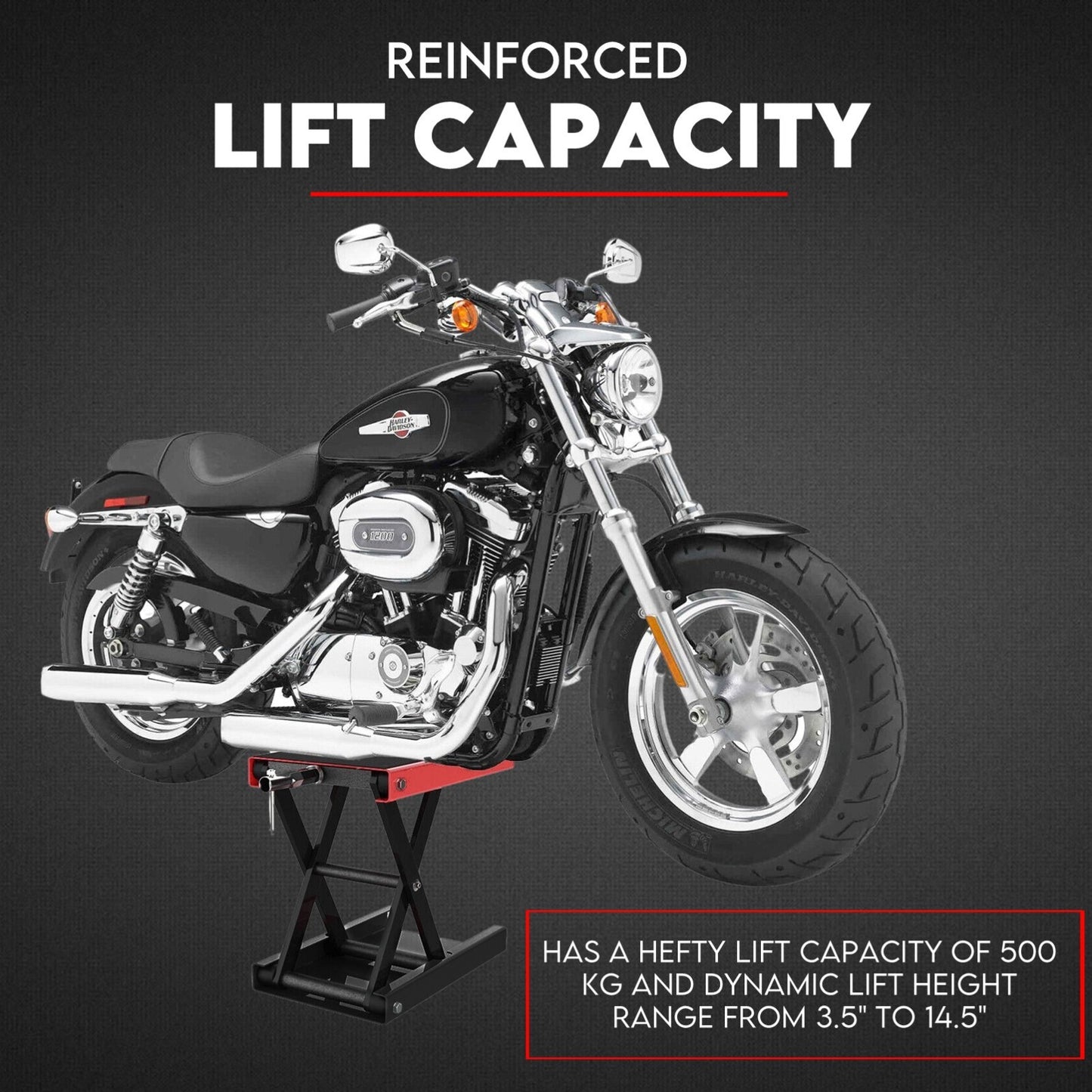 500kg Motorcycle Lift Scissor Jack Work Stand Motorbike Heavy Duty Bike V379-SCISSRSTND