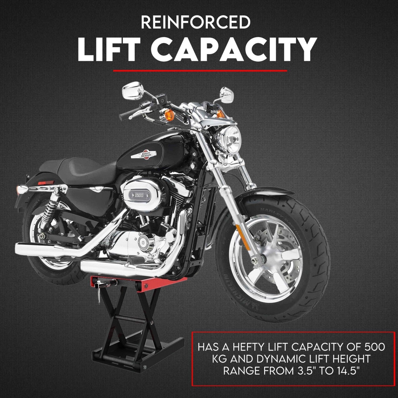 500kg Motorcycle Lift Scissor Jack Work Stand Motorbike Heavy Duty Bike V379-SCISSRSTND