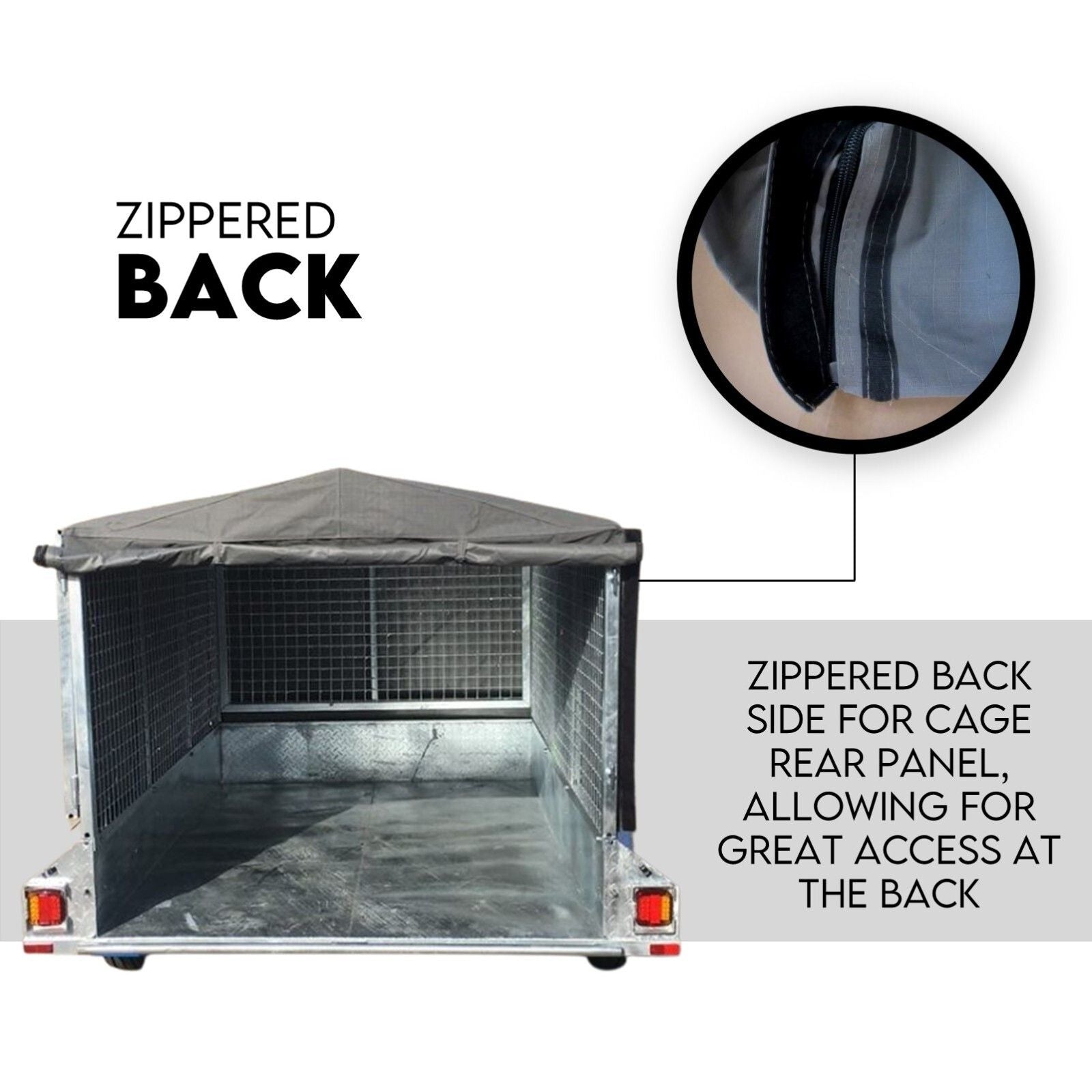6X4 Box Trailer Cage Canvas Cover (900mm) Universal Waterproof Rip Resistant 3ft V379-TCC6X4X900