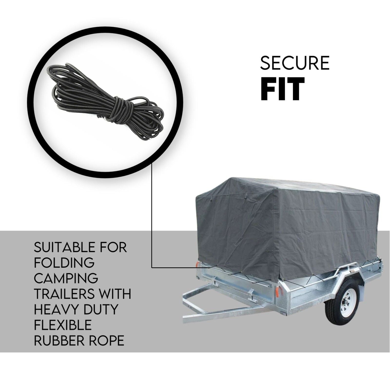 6X4 Box Trailer Cage Canvas Cover (900mm) Universal Waterproof Rip Resistant 3ft V379-TCC6X4X900