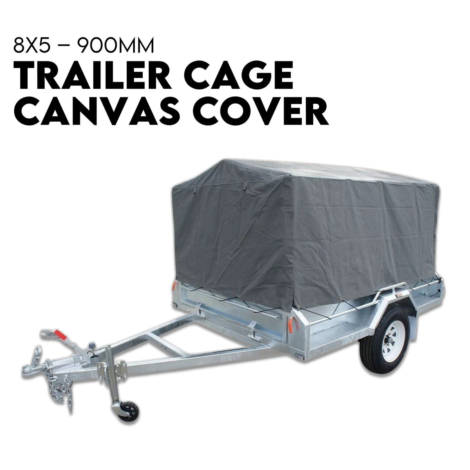 8x5 Box Trailer Cage Canvas Cover (900mm) 3ft Universal Waterproof Rip Resistant V379-TCC8X5X900